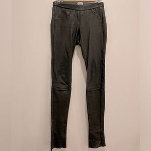 Anon Atelier Designer Black Lambskin Leather Pants Leggings size 4